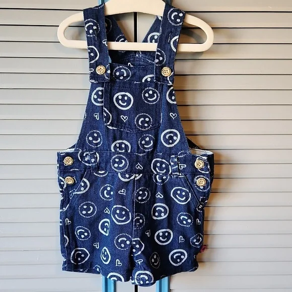 Delia's Baby Smiley Face Denim Overalls - Picture 2 of 12